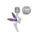 Silvertone Large Fairy with Purple Wings 13.1 Half Marathon Run She Believed She Could Charm Beads (Set of 2)