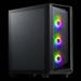 XPG CRUISER Black + RGB Mid Tower Chassis - Kit Includes 3 VENTO 120 ARGB Fans | Mini-ITX Micro-ATX ATX E-ATX CEB EEB PC Case | 4mm Tempered Glass | 9 PCIe Slots USB and USB-C Ports