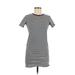 H&M Casual Dress - Mini Crew Neck Short sleeves: Blue Print Dresses - Women's Size Medium