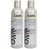 Lusti Shea Butter Dry Scalp & Hair Shampoo 8 fl oz - Paraben-Free Alcohol-Free - No Flaking Folmula - Intense Hydration (2 Pack)