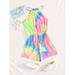 Sleeveless Girls Halterneck Tie Dye Romper Short Jumsuit Short Jumsuit S221905X Multicolor 9Y(53IN)