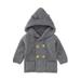 Lovskoo 2024 Toddler Knit Sweater Infant Baby Boys Girls Solid Cute Ears Knitted Tops Warm Coat Clothes Fall Winter Sweater Infant Kids Children Baby Clothes Gray