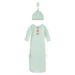 Baby Boys Girls Hat Set Soft Bamboos Viscose Sleeper Baby Sleep Gown With Mittens Bear Outfit Girls Long Sleeve Stripe Shirt