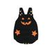 Thaisu Halloween Baby Suspenders Jumpsuit Pumpkin Print Sleeveless Knit Romper for Newborn Infant Boy Girls Clothes