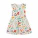 Oalirro Girls Dresses Summer Sleeveless Cartoon Print Dress Round Neck ï¼ˆ1-7 Years) White