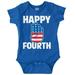 Happy Fourth of July American Patriot Romper Boys or Girls Infant Baby Brisco Brands 24M