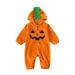 Mioliknya Baby Girl Boy Halloween Costume Pumpkin Long Sleeve Hoodie Romper Outfit