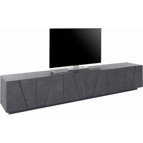 „Lowboard TECNOS „“PING““ Sideboards Gr. B/H/T: 243 cm x 46 cm x 44 cm, grau (zement) Lowboards Sideboards Breite 243,8 cm“