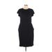 Liz Claiborne Casual Dress - Sheath Crew Neck Short sleeves: Black Print Dresses - Women's Size 10