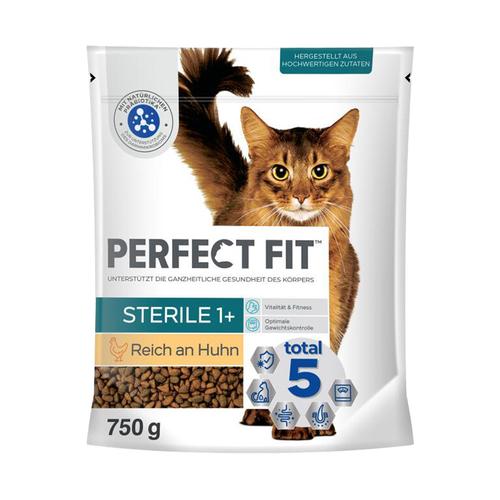 6x 750g Perfect Fit Sterile 1+ Reich an Huhn Katzenfutter trocken