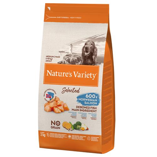 2x2kg ​​​​​​​Nature's Variety Selected Medium Adult Norwegischer Lachs Hundefutter trocken