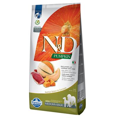 12kg Farmina N&D Medium/Maxi Kürbis, Ente & Cantaloupe-Melone Hundefutter trocken