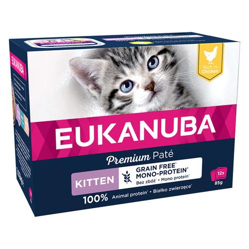 12x85g Eukanuba Kitten Getreidefrei Huhn Katzenfutter nass