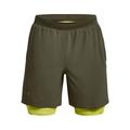 Under Armour Herren Launch Run 2-in-1-Shorts, 17,8 cm Shorts, (390) Marine Od Green/Lime Yellow/Reflective, 3XL