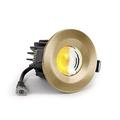 Brushed Brass CCT Dim to Warm LED Lights Downlight Fire Rated IP65 Suitable Spot Lights for Ceilings in The Kitchen, Bedroom, Home Improvements and Office Lighting