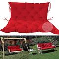 NENIUX Waterproof Wooden Bench Cushions with Backrest, Bench Pads 2-3 Seater with Anti-skid Ties for Garden Swing Hammock Sun Chair Patio Furniture Outdoor/Indoor,150 * 100 * 10cm,Red