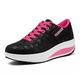 Women's Low Top Casual Walking Platform Wedge Sneakers Stylish Lightweight Sport Shoes Slip on Fashion Comfortable Running Shoes (Pink,6.5 UK