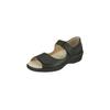 Sandale NATURAL FEET "Tunis", Damen, Gr. 37, schwarz, Leder, casual, Schuhe, mit stoßdämpfender PU-Laufsohle