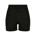 Stoffhose URBAN CLASSICS "Damen Ladies Recycled High Waist Cycle Hot Pants" Gr. 3XL, US-Größen, schwarz (black) Damen Hosen High-Waist-Hosen