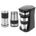Salter COMBO-4461 To-Go Personal Filter Coffee Machine, Electric Grinder, and Milk Frother Set - Black and Stainless Steel