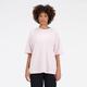 NEW BALANCE Damen Shirt Essentials Graphic Cotton Jersey Oversized T-Shirt, Größe L in Pink