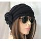 Chemo Hats Cotton Cancer Hat Women Winter Beanie Turbans Head Covers Beanies Womens Hats Black