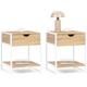 Idmarket - Lot de 2 tables de chevet detroit design industriel bois et métal blanc - Bois-clair