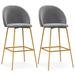 Costway 29 Inches Bar Stools Set of 2 with Padded Seats-Gray