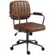 Chaise bureau réglable pivotante en similicuir Cognac