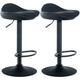 Lot de 2 tabourets de bar ajustables pivotants similicuir Noir