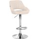 Tabouret de bar en tissu ajustable pivotant tissu Crème