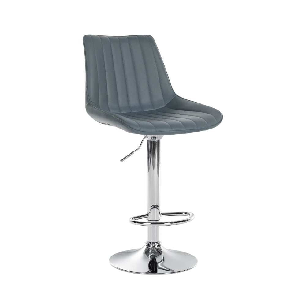 Tabouret de bar similicuir ajustable pivotant pvc et synthetique Gris
