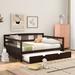 Full Size Daybed with Twin Size Trundle - Dual-Use Wood Bed, Sturdy Construction, Space-Saving, Modern Design