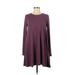 Gap Casual Dress - A-Line Crew Neck Long sleeves: Burgundy Print Dresses - Women's Size Medium