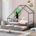 Twin Size Wooden House Bed With Twin Size Trundle