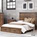 Rustic and Functional: Rustic Reclaimed Solid Wood Farmhouse Storage Queen Bed Reclaimed Pine Wood Full Extension Drawer Glides
