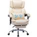 Latitude Run® Mithlesh Ergonomic Executive Office Chair w/ Footrest, High Back Desk Chair w/ Massaging Lumbar Cushion Upholstered | Wayfair