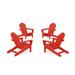 Trex Outdoor 4-Piece Monterey Bay Oversized Adirondack Chair Conversation Set Wood in Red | 36.83 H x 28.75 W x 35.77 D in | Wayfair TXS2007-1-SR