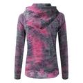 wendunide coats for women Women Fashion Casual Tie-Dyed Print Zipper Long Sleeve Pocket Loose Coat Womens Fleece Jackets Purple L