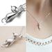 Naierhg Women Silver Plated Lovely Jumping Cat Pendant Charm Princess Necklace Jewelry