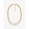 Michael Kors Precious Metal-Plated Brass Double Chain Tennis Necklace Gold One Size