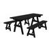 Rosecliff Heights Roselawn Rectangular Outdoor Restaurant Picnic Table Wood in Black | 94 W x 27 D in | Wayfair 9BE6B3FEA9D848629F8509CF1F6DA92D