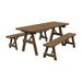 Rosecliff Heights Roselawn Rectangular Outdoor Restaurant Picnic Table Wood in Gray/Black | 94 W x 27 D in | Wayfair