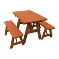 Rosecliff Heights Roselawn Rectangular Outdoor Restaurant Picnic Table Wood in Red/Gray | 44 W x 27 D in | Wayfair B4BB551A5E8C484291533674966A8F22