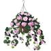 Primrue Lucero Geranium Hanging in Basket Foam in Pink | 42 H x 38 W x 38 D in | Wayfair E84F8EDDEDAA47BFB7D7143F1692D254