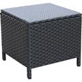 Ebern Designs Dryfoos Rectangular 20.9" L x 20.9" W Outdoor Coffee Table Wicker/Rattan in Black/Brown | 19.3 H x 20.9 W x 20.9 D in | Wayfair