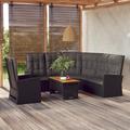 Red Barrel Studio® 3 Piece Sofa Seating Group w/ Cushions in Black | 37.4 H x 84.6 W in | Outdoor Furniture | Wayfair