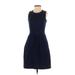Madewell Casual Dress - A-Line Crew Neck Sleeveless: Blue Print Dresses - Women's Size 2X-Small