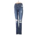 Levi's Jeans - Mid/Reg Rise Skinny Leg Denim: Blue Bottoms - Women's Size 25 - Dark Wash