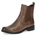 CAPRICE Damen Chelsea Boots aus Leder Flach Weite G, Braun (Taupe Nappa), 36 EU